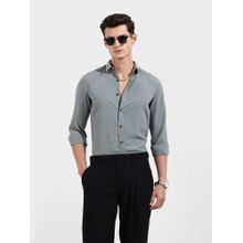 The Indian Garage Co Men Green Slim Fit Collar Neck Polyester Shirt