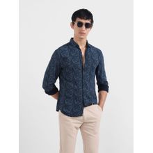 The Indian Garage Co Men Blue Regular Fit Collar Neck Rayon Shirt