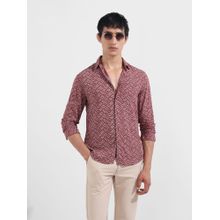 The Indian Garage Co Men Rust Regular Fit Collar Neck Rayon Shirt