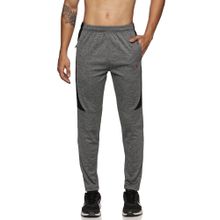 DOMIN8 Men Grey Stretchable Zipper Pocket and Inside Drawstring Track Pant