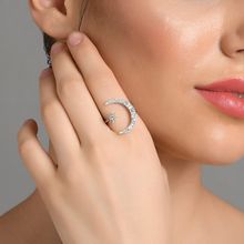 Fida Handmade Luxurious Rhodium-Plated White American Diamond Constellation Ring for Women