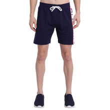 AM SWAN Cotton Rich Lycra Printed Shorts In Blue