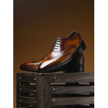 EGOSS Platinum Genuine Leather Tan Formal Brogues