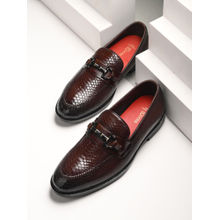 EGOSS Platinum Genuine Leather Brown Formal Loafers