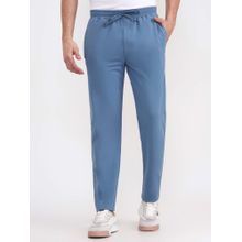 JadeBlue Men's Slim Fit Light Blue Cotton Stretch Track Pant Solid Pattern Comfortable and St