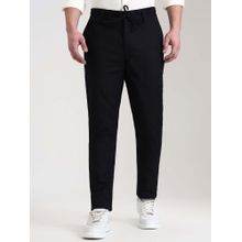 JadeBlue Men's Black Printed Track Pant Regular Fit Cotton Stretch Comfortable and Stylish