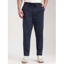 JadeBlue Men's Indigo Blue Striped Track Pants Regular Fit Cotton Stretch Comfortable and S