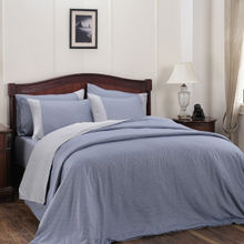 Maspar Cotsmere Muted Dot 300TC Cotton Yarn Dyed Blue King Duvet Cover and 2 Pillow Case