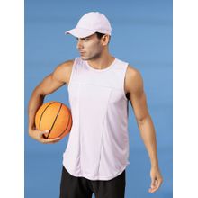 CHKOKKO Men Lavender Polyester Solid Regular Fit Sports Vest
