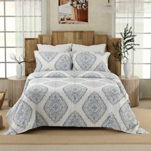 Layers 200 Tc Caprice Blue Bedsheet with Pillow Covers (Double)