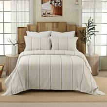 Layers 200 Tc Textured Stripe Bedsheet with Pillow Covers (Double)