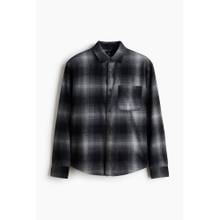 H&M Men Black Loose Fit Flannel Shirt