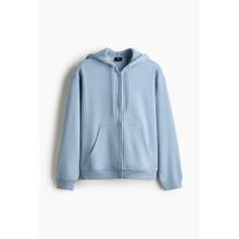 H&M Men Blue Loose Fit Zip-Through Hooded Jacket