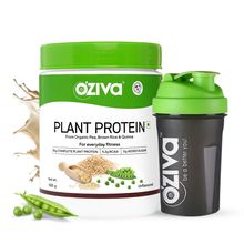 Oziva Organic Plant Protein For Everyday Fitness And Black Shaker