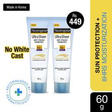 Neutrogena Ultrasheer SPF 50+ PA+++ Face Sunscreen With Matte Finish (Pack Of 2)