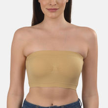 Mod & Shy Solid Full Coverage Lightly Padded Tube Bra - Beige
