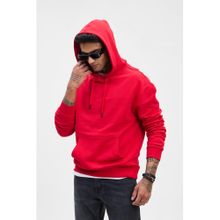 Snitch Red Solid Relaxed Fit Hoodies