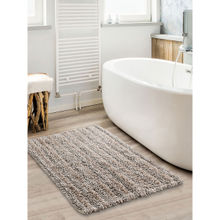 Sashaa World Brown Tufted Striped Bathroom Rug Pack Of 2