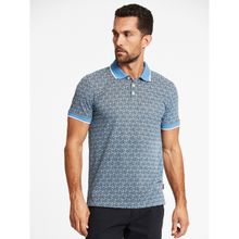 LINDBERGH Blue Printed Polo Collar T Shirt