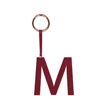 Tann Trim Berry Red Letter Bag Charm Letter M