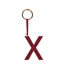 Tann Trim Berry Red Letter Bag Charm Letter X