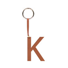 Tann Trim Brown Letter Bag Charm Letter K