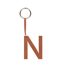 Tann Trim Brown Letter Bag Charm Letter N