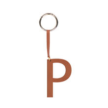 Tann Trim Brown Letter Bag Charm Letter P