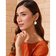 Fabindia Cream Metal Dangler Earrings