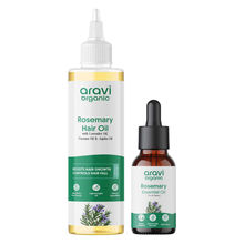Aravi Organic Rosemary Lavender Hair Oil + Rosemary Essential Oil Combo