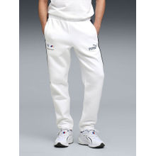 Puma White Solid Relaxed Fit Joggers