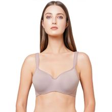 SOIE Full Coverage Padded Wired Sweetheart Neckline Seamless Cups Bra-Bark