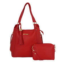 Lapis O Lupo Women's Handbag and Sling Bag Combo (Red) (Set of 2)