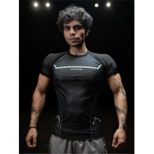 HYPD Legacy Men Body Fit Compression Half Sleeve Sports and Gym Black T-Shirt