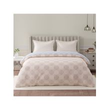 Boutique Living Embrace Cotton Beige & Blue Geometrical Reversible Comforter