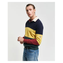 GANT Multi-Color Colorblock Spread Collar Full Sleeves Sweatshirt