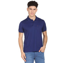 AD By Arvind Chest Pocket Easy Polo Shirt Blue