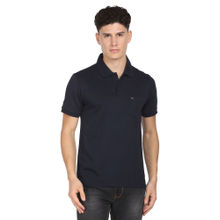 AD By Arvind Chest Pocket Easy Polo Shirt Navy Blue