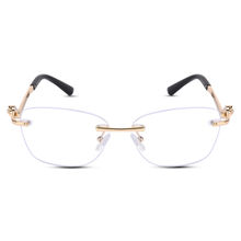 Voyage Golden Square Rim Less Sunglasses for Men & Women 7259MG3930