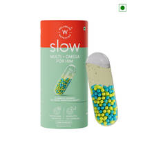 Wellbeing Nutrition Slow Multivitamin + Omega 3 for Men, Stamina, Metabolism, Bones