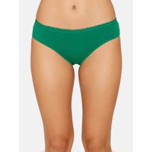 Zivame Medium Rise Full Coverage Bikini Panty - Abundant Green Green
