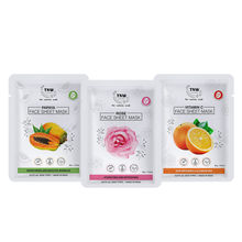 TNW The Natural Wash Papaya + Vitamin C + Rose Face Sheet Mask Combo