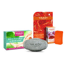 Vaadi Herbals Elbow-Foot-Knee Scrub Soap & Kesar Chandam Facial Bar Combo