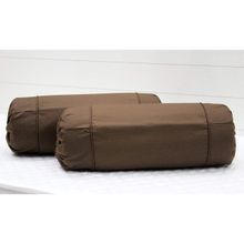 SHADES OF LIFE Plain Bolster Cover- Brown