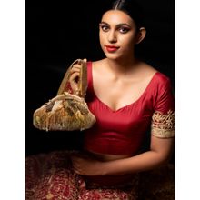 Odette Gold Printed Clutches