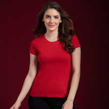 Clovia Cotton Rich Sleep T-Shirt - Red