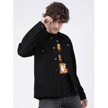 HIGHLANDER Men Black Solid Denim Jacket