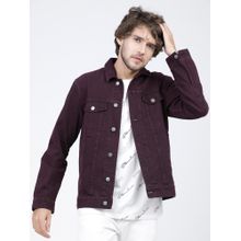 HIGHLANDER Men Purple Solid Denim Jacket