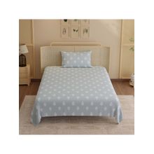 Boutique Living Indo Musk Kasturi Cotton 200TC Grey Ethnic Bedsheet with 1 Pillow Cover (Single)