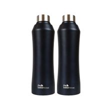 The Better Home Glacia SS Bottle Black 1000ml Pack of 2